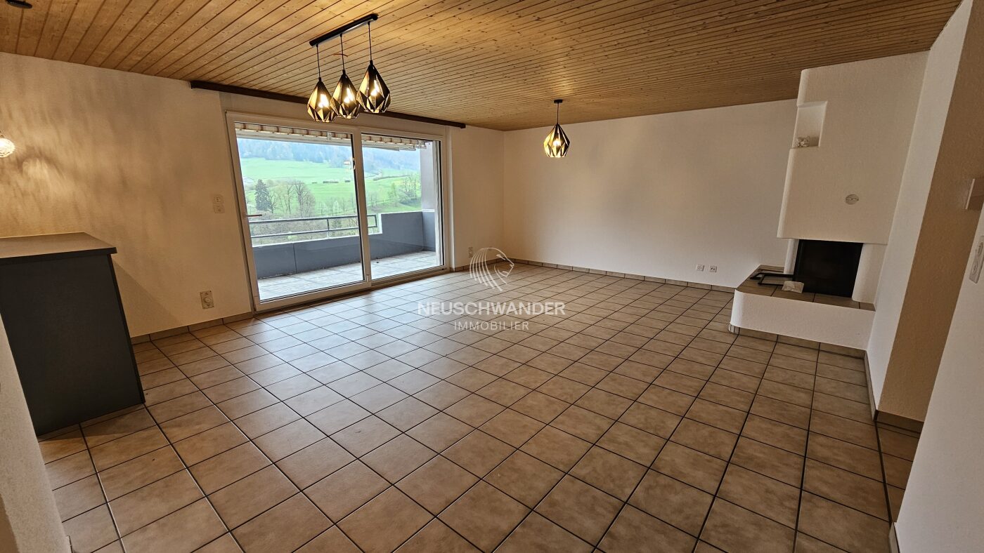 Séjour avec cheminée / salle à manger