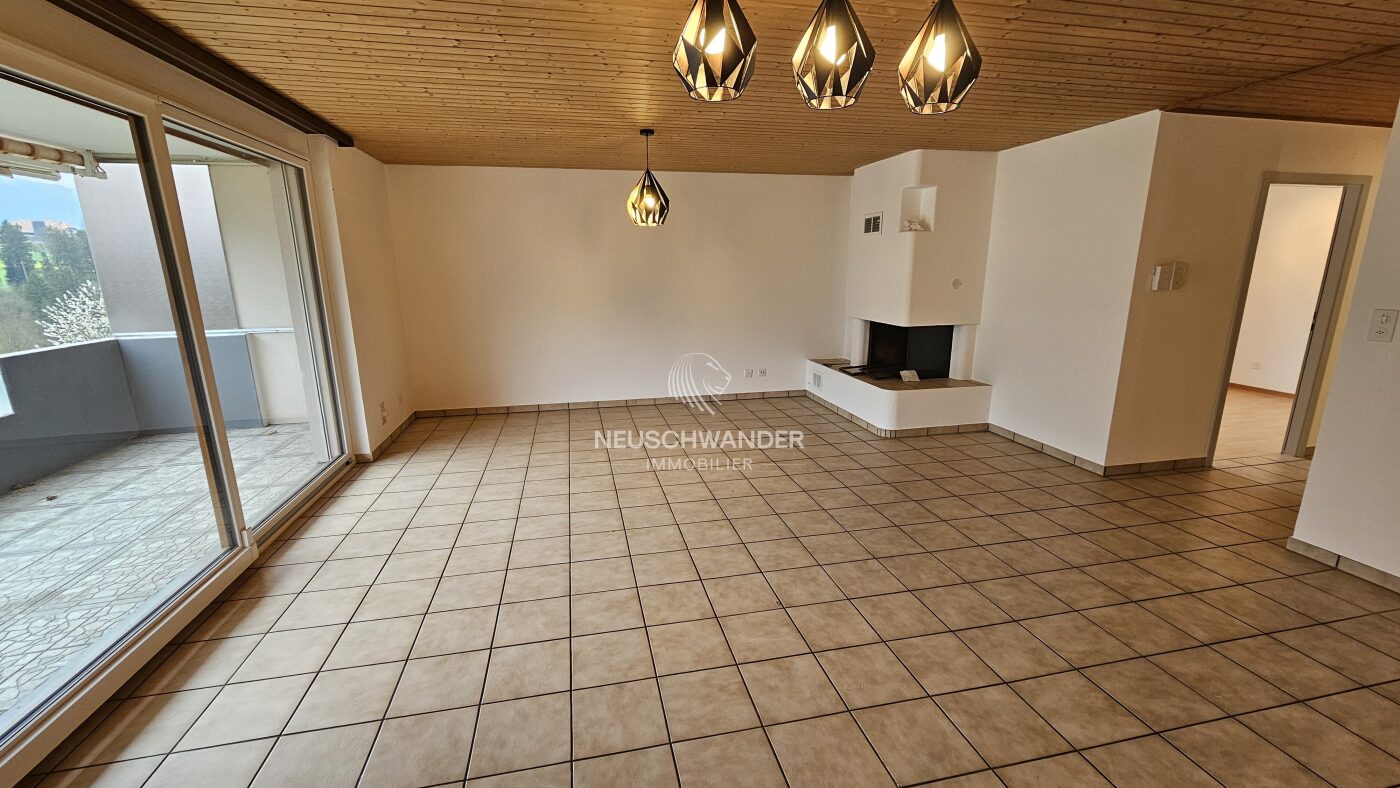 Séjour avec cheminée / salle à manger
