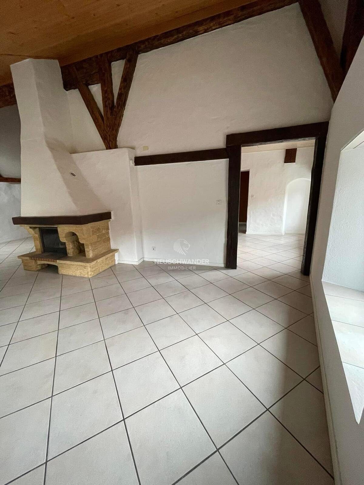 Salon - séjour avec cheminée fonctionnelle