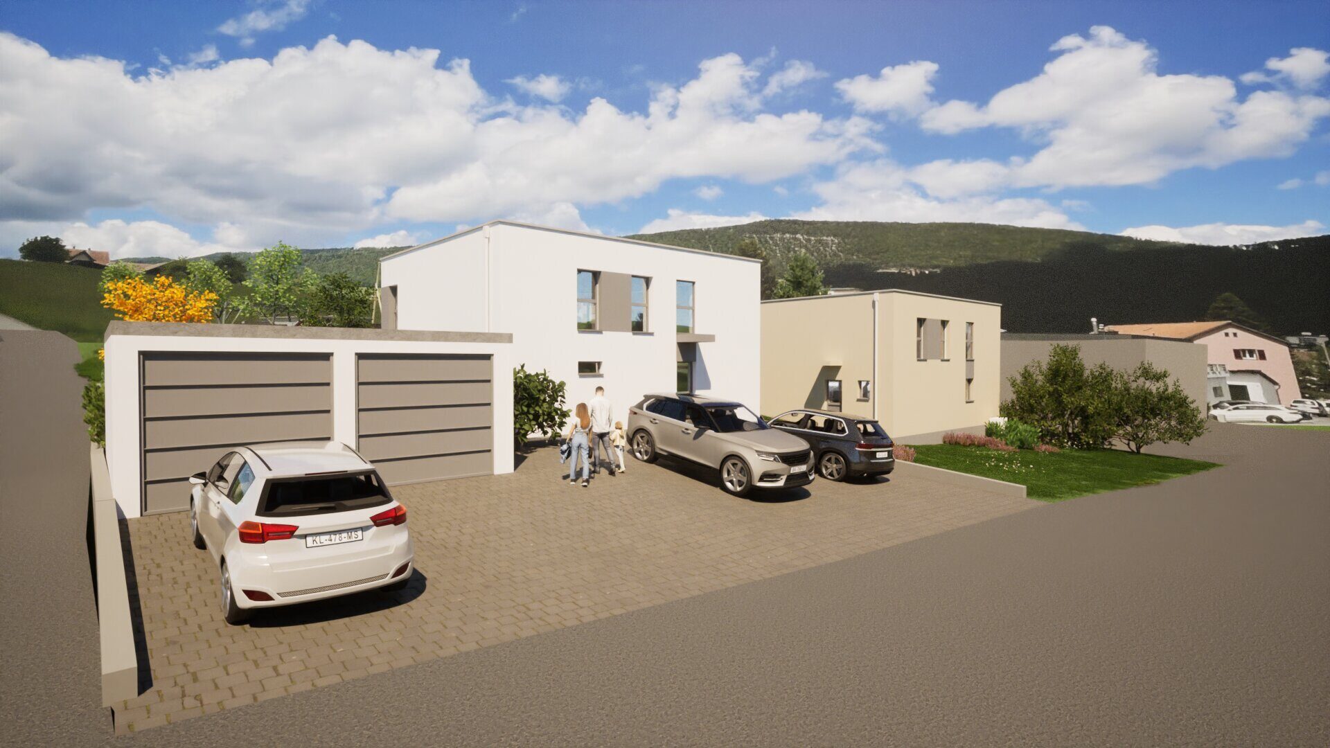 Extérieurs avec 2 garages