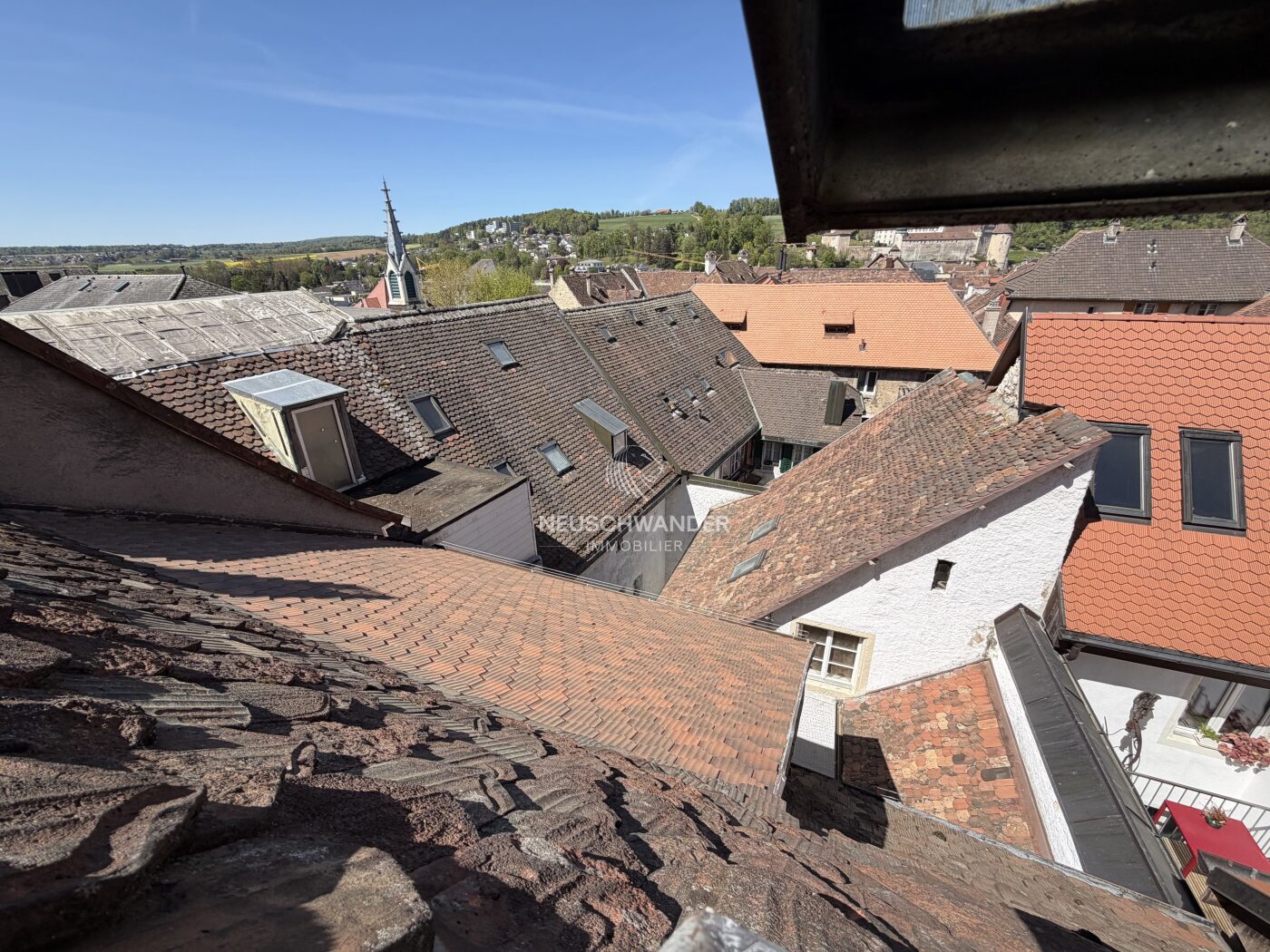 Vue sur les toits (depuis les combles)