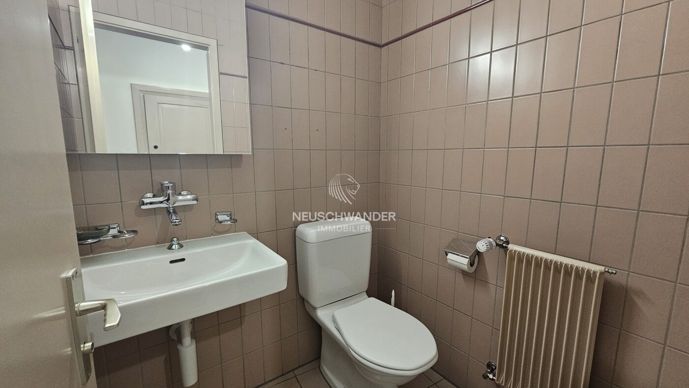 Salle d'eau avec lavabo - WC et radiateur