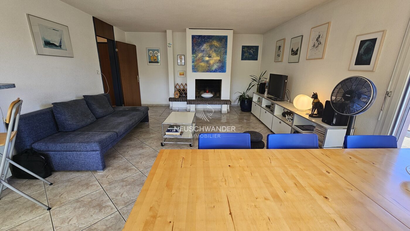 Salon - séjour - salle à manger avec cheminée
