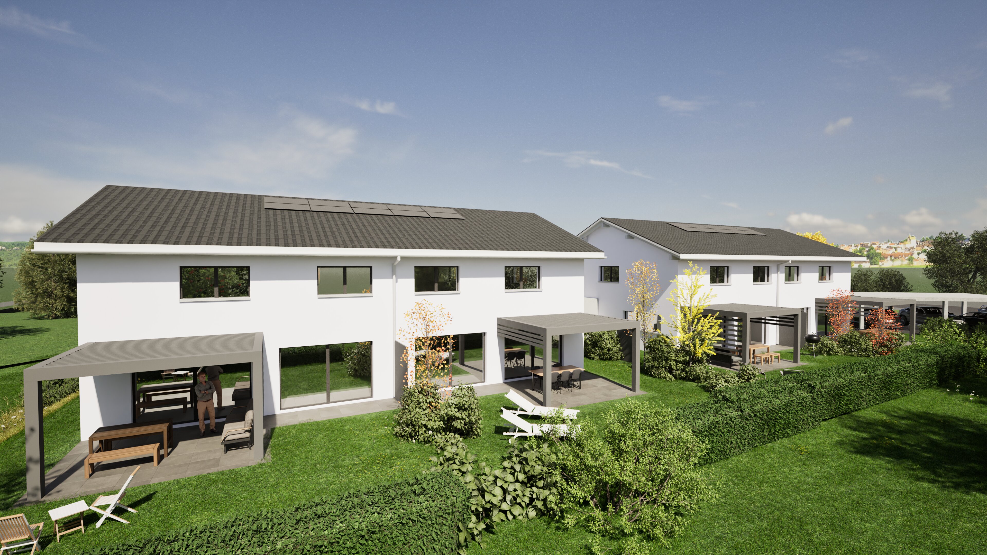 Nouvelles maisons jumelles de 5,5 pièces offrant un cadre de vie harmonieux, confort moderne et qualité de construction