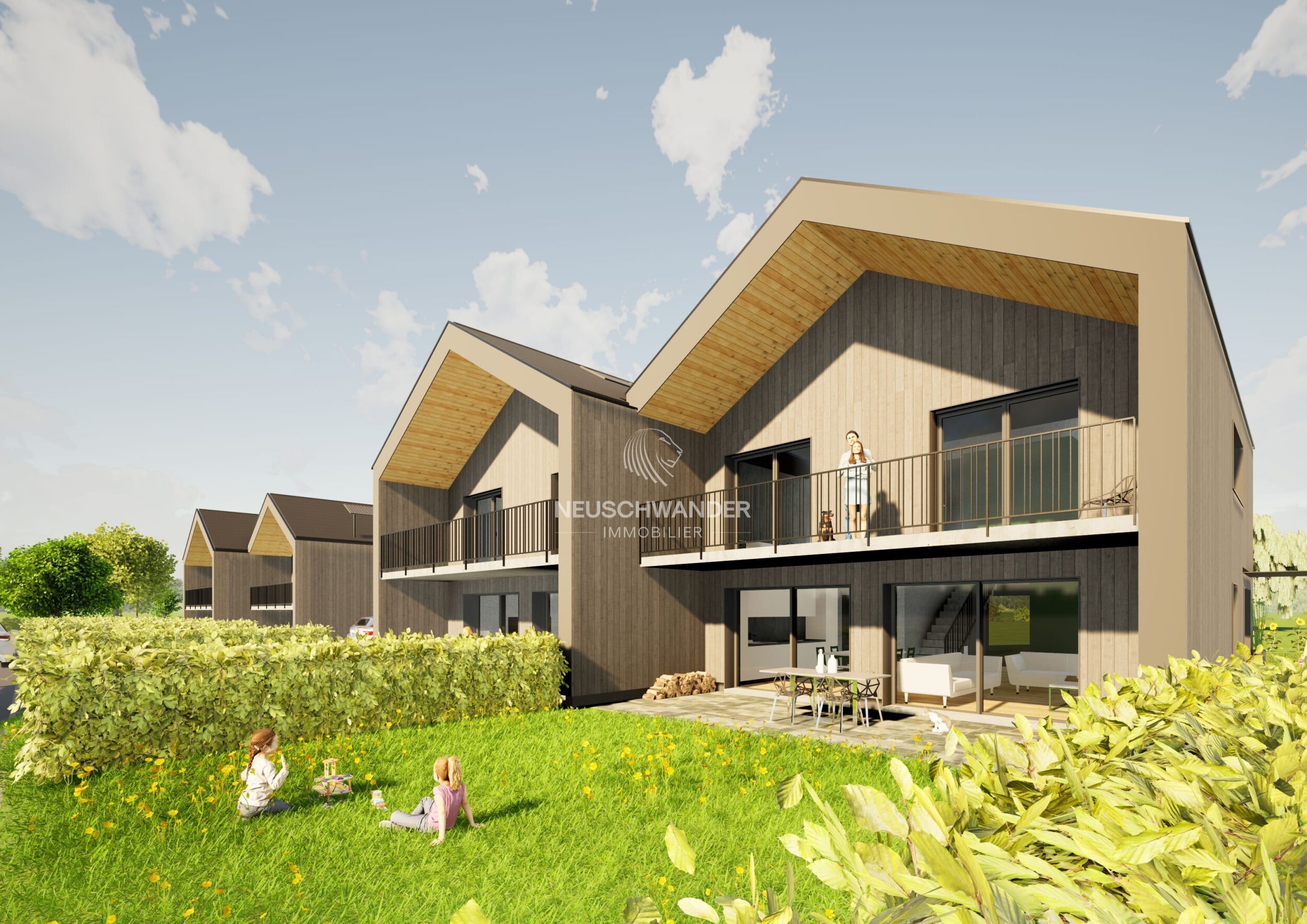 2 x 2 villas familiales neuves de 5,5 pièces à vendre à Courgenay