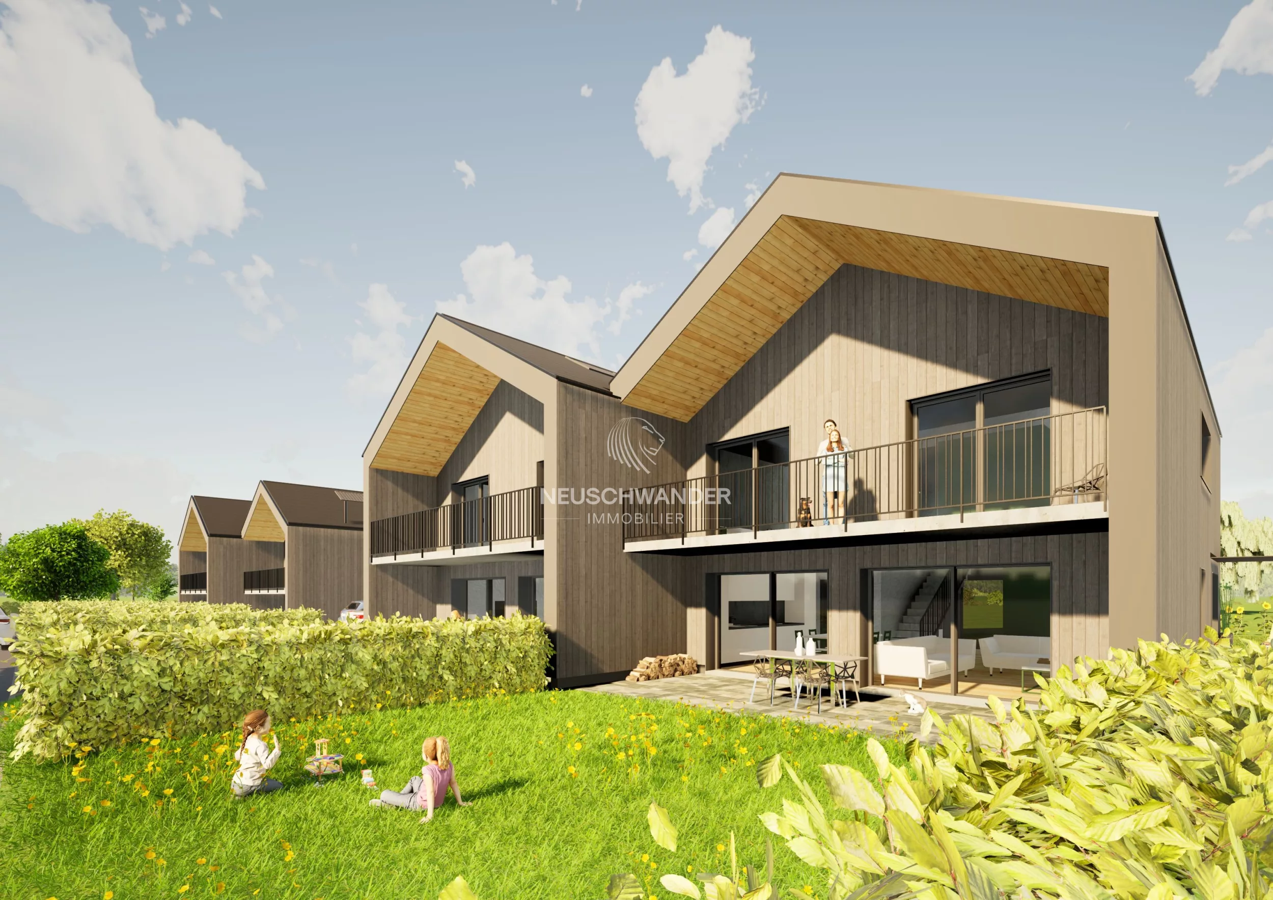 2 x 2 villas familiales neuves de 5,5 pièces à vendre à Courgenay