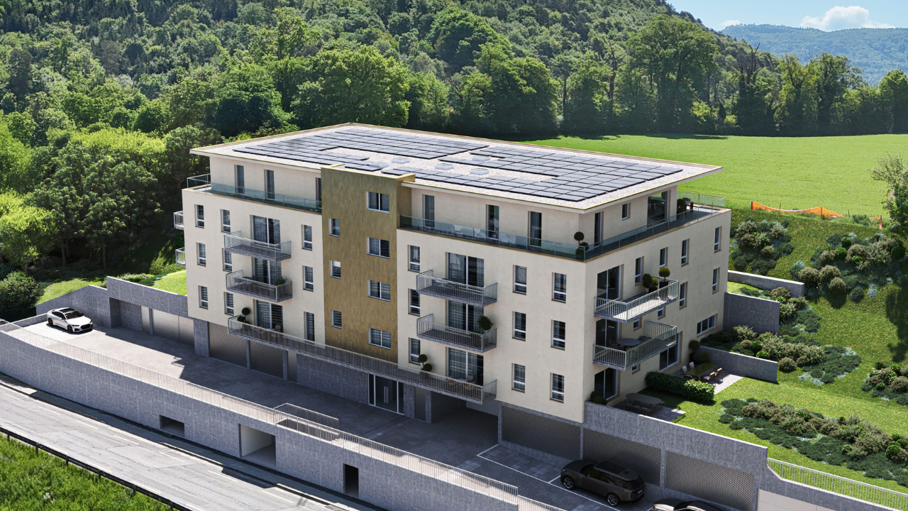 Un immeuble moderne de 15 appartements et 2 surfaces commerciales